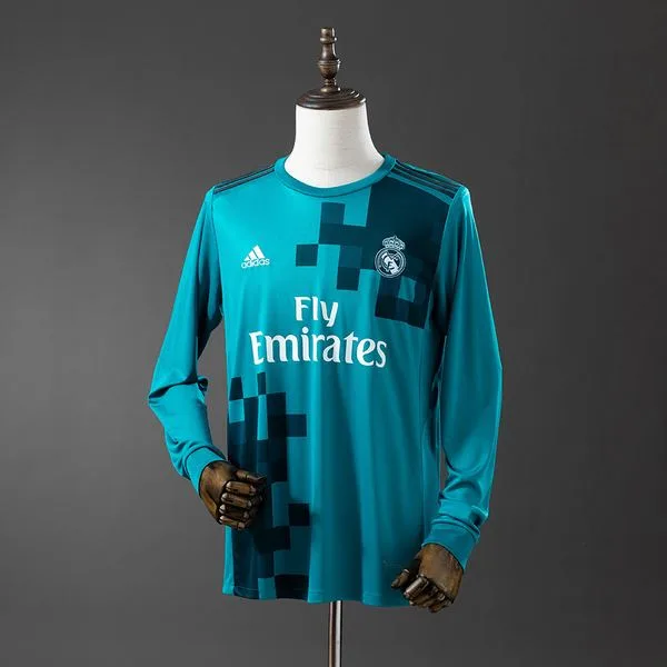Camiseta de fútbol Real Madrid 2017/18 VISITANTE MANGA LARGA VERSION FAN